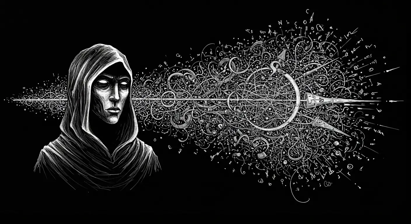 A drawing that symbolizes the psychic censor in Chaos Magick - the guardian of the unconscious mind