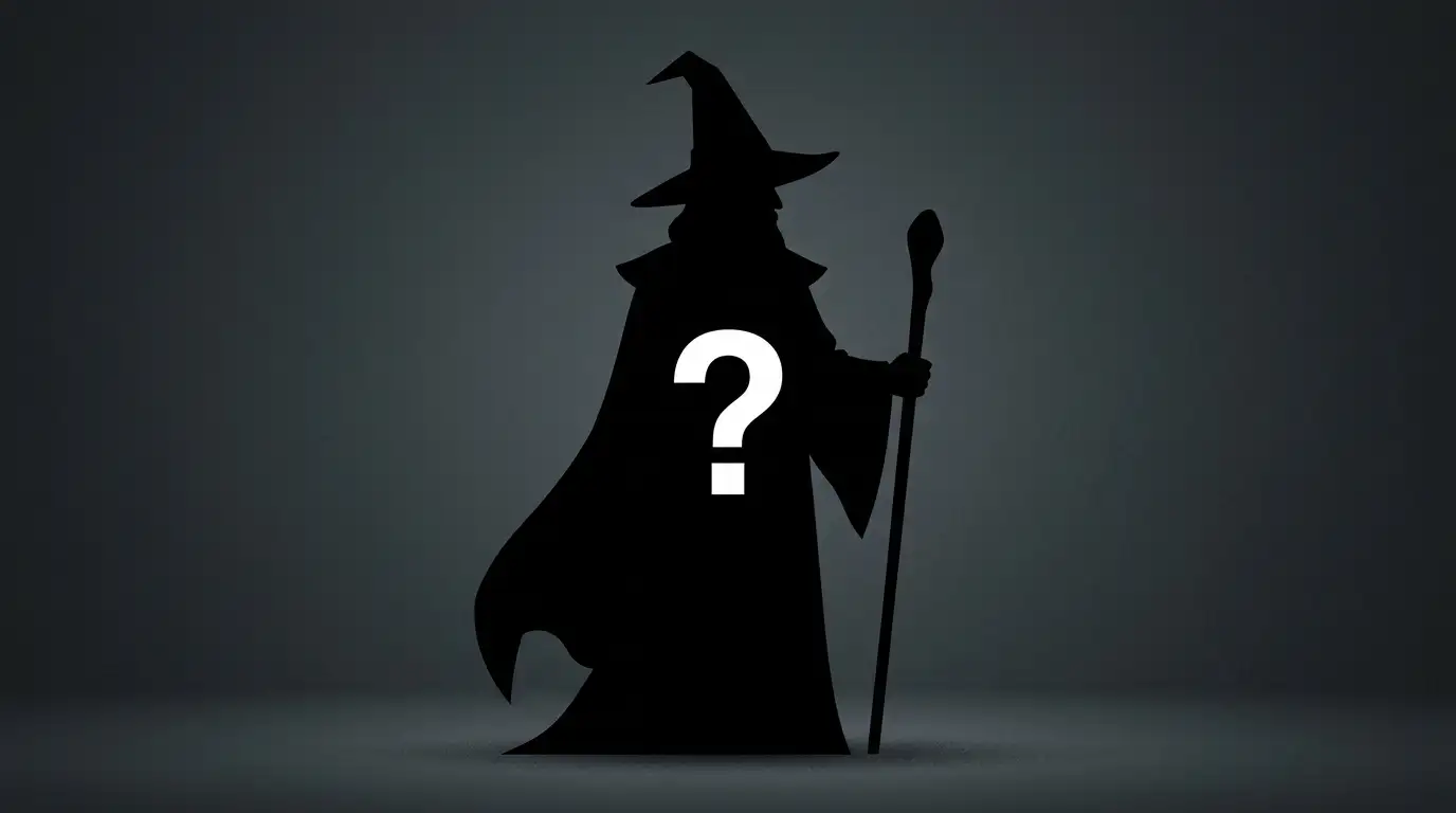 Silhouette of a mysterious magician representing Peter James Carroll