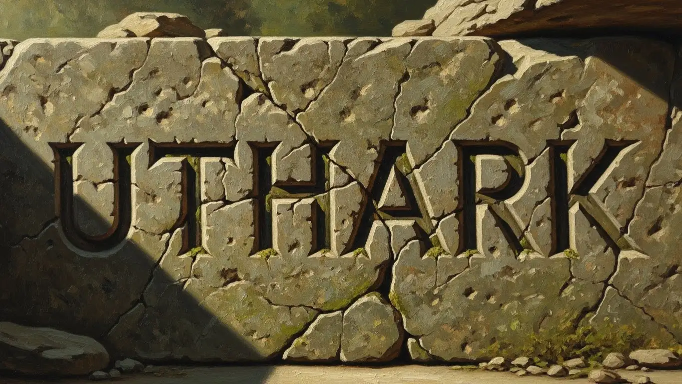 'Uthark' text carved in stone