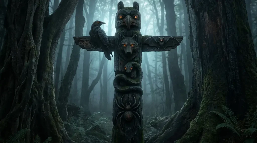 Shadow totem representing dark animal spirits