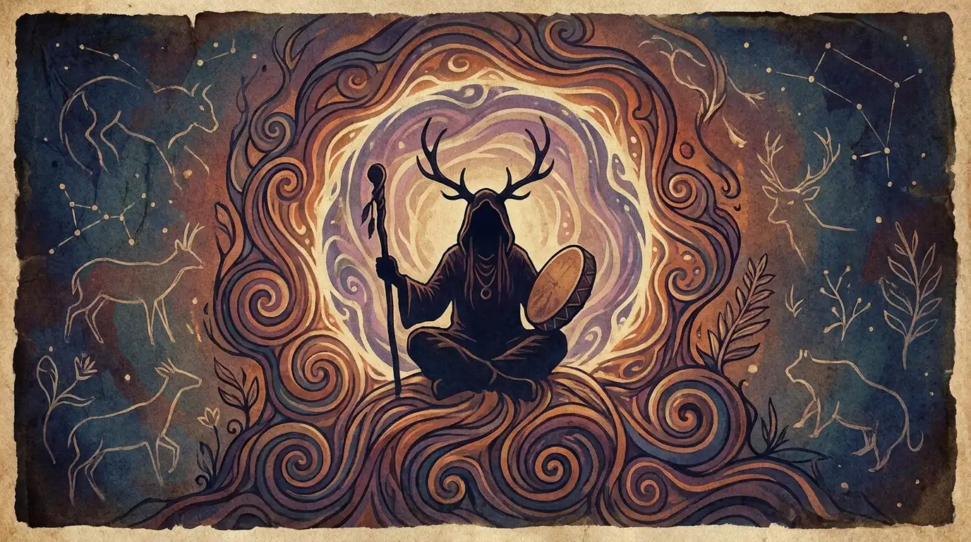 Ancient shaman during a shamanic journey