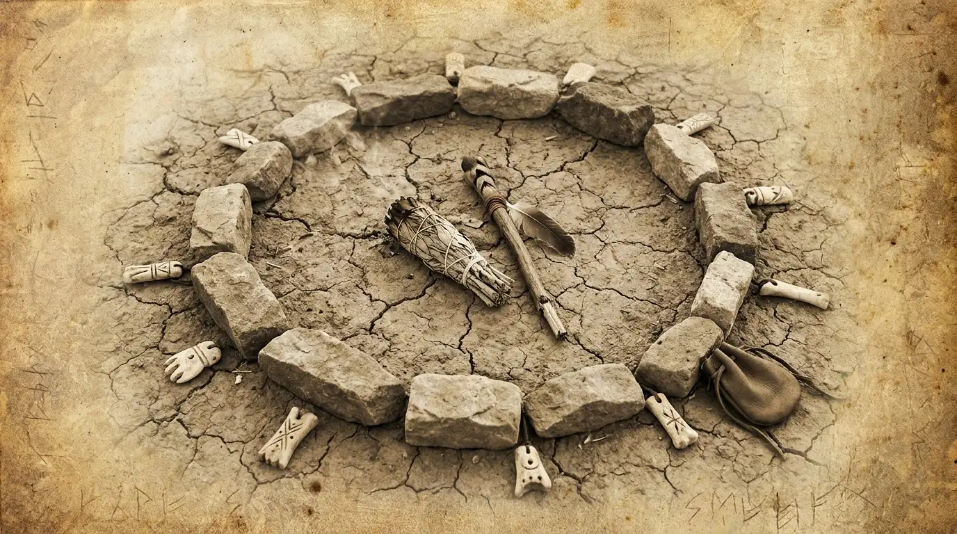 Sacred shamanic ritual circle