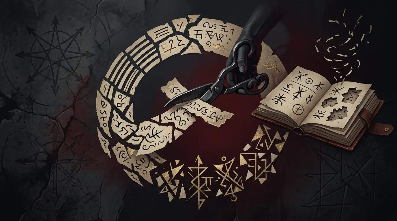 Abstract illustration of the Chaos Magick cut-up technique